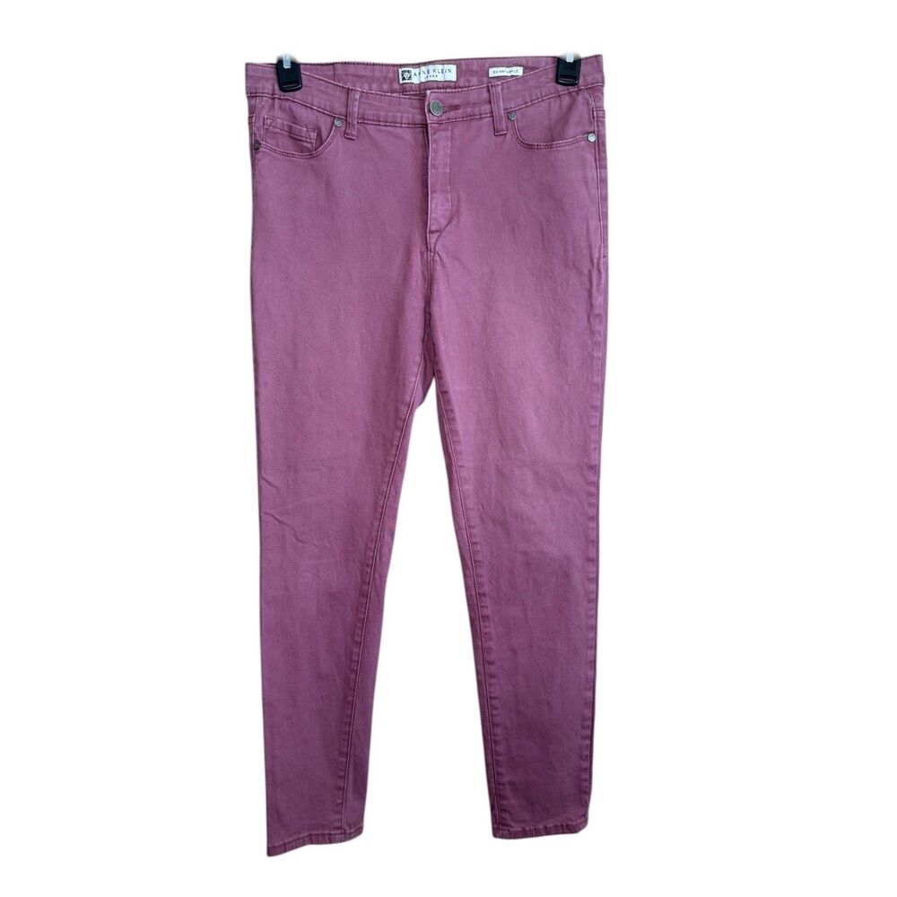 Anne Klein Women’s Light Purple Skinny Ankle Jeans Size 30x28 Stretch Mid Rise